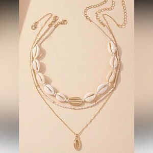 Free People Gold and Cream Layered Necklace